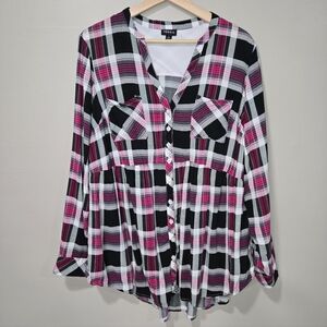 Torrid Emma Babydoll Challis Button-Front Tunic